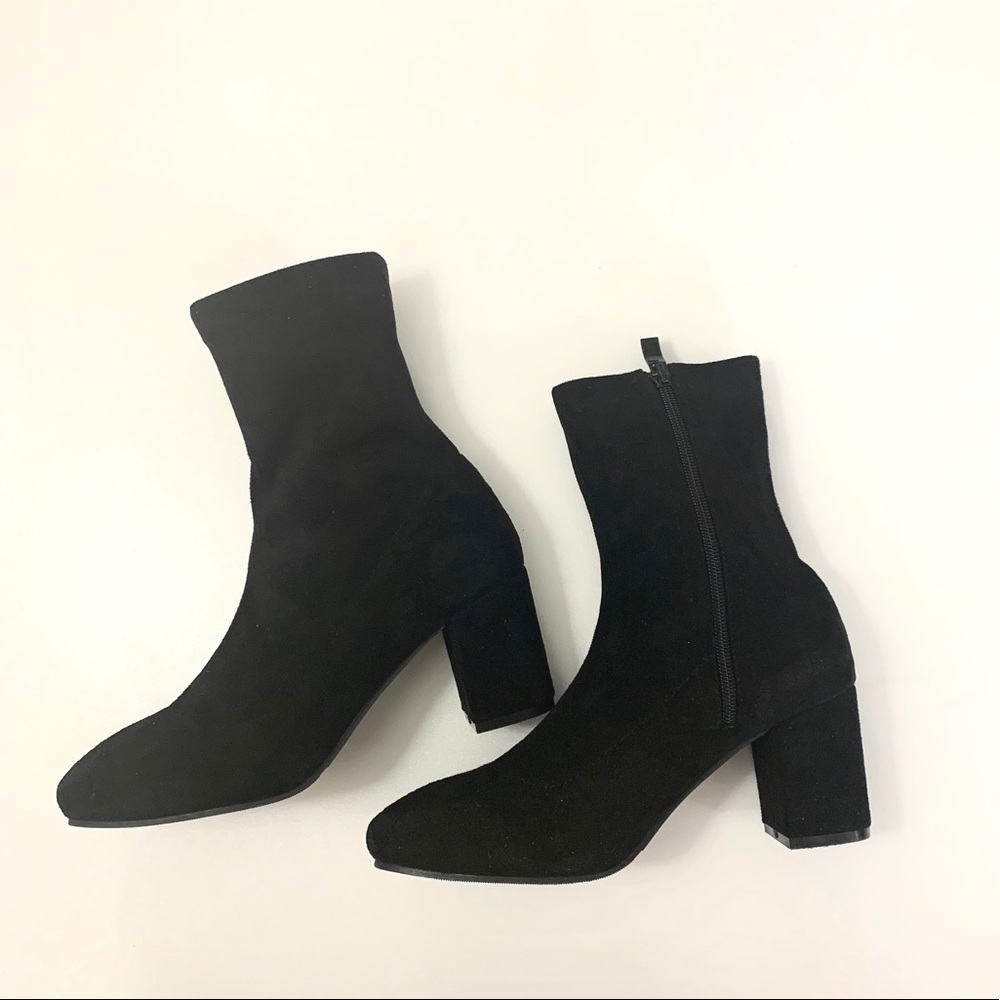 Velvet sock ankle boots Black size 7